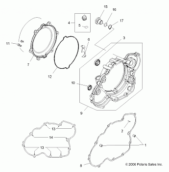 ENGINE, CLUTCH COVER - A08GJ52AA/AB/AC (49ATVCLUTCHCVR07OUT525)