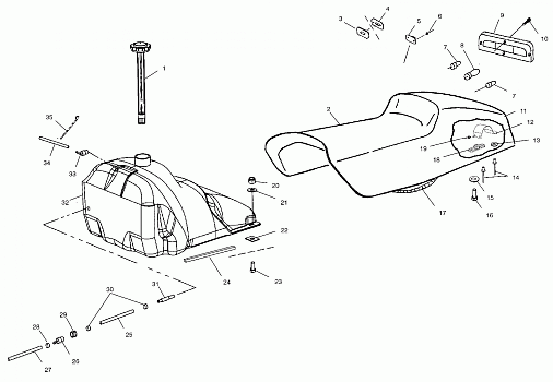 SEAT and GAS TANK - S02NE8CS/S02NP8CS/CSA/CSB (4973467346A04)