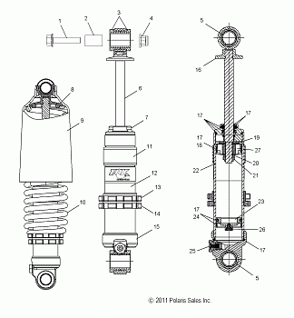 SUSPENSION, SHOCK, FRONT - S12BF8GSA/GSL (49SNOWSHOCKFRONT7043737)