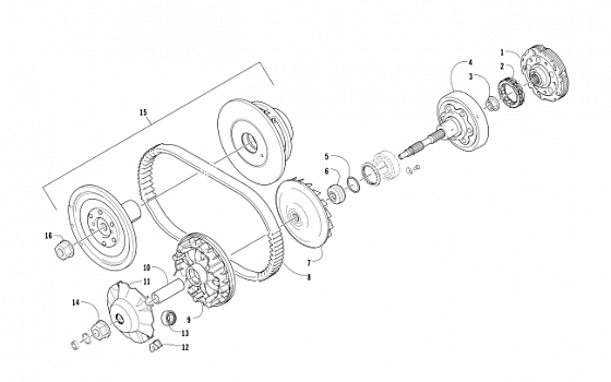 CLUTCH AND DRIVE BELT ASSEMBLY