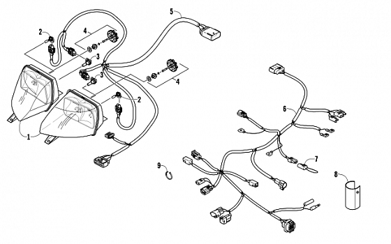 HEADLIGHT AND WIRING ASSEMBLIES