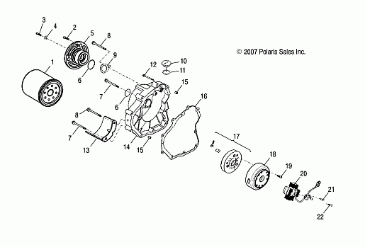 ENGINE, CRANKCASE COVER, RH - A13PB20AF (49ATVCRANKCASECVRRH09PHX)