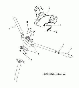 STEERING, HANDLEBAR MOUNTING - S10PT7FSL/FSM/FEL (49SNOWHANDLEBAR09600TRG)