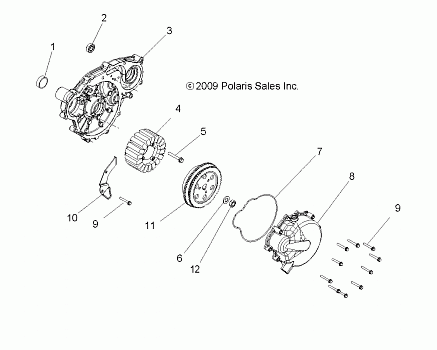 ENGINE, STATOR and FLYWHEEL - R12VE76FX/FI (49RGRIGNITION10RZRI)