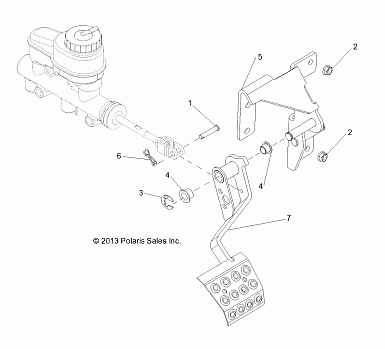 BRAKES, PEDAL and MASTER CYLINDER MOUNTING - R14WH88A/9EA ALL OPTIONS (49RGRBRAKEFOOT14CREW)