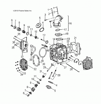 ENGINE, CYLINDER HEAD - A14KA05AD/AF (49ATVCYLINDERHD11SP90)