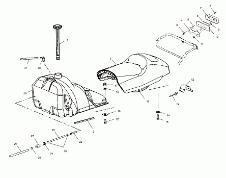 SEAT AND GAS TANK - S00SR8BSA (4954115411A006)