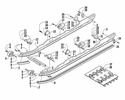 SLIDE RAIL AND TRACK ASSEMBLY