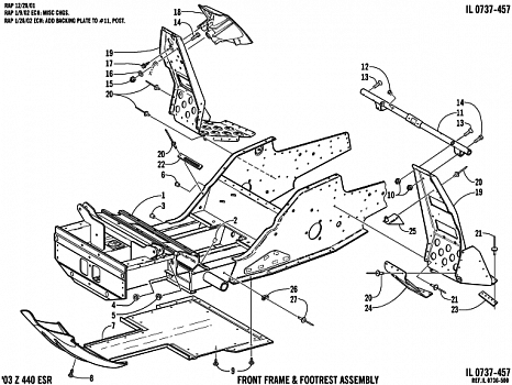 FRONT FRAME AND FOOTREST ASSEMBLY