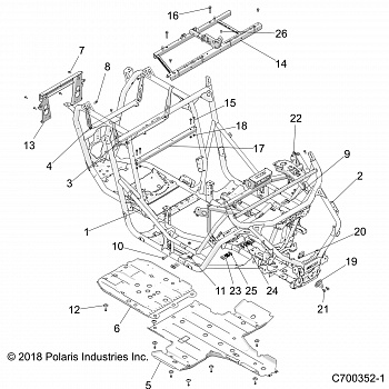 CHASSIS, MAIN FRAME AND SKID PLATES - Z19VEE92AM/BM (C700352-1)