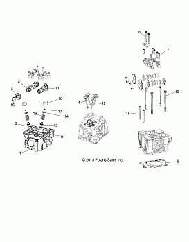 ENGINE, CYLINDER HEAD, CAMS and VALVES - Z14VH57AD/6EAI/6EAW (49RGRCYLINDERHD14RZR570)