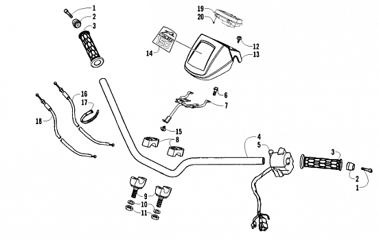 HANDLEBAR AND CONTROLS ASSEMBLY