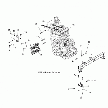 ENGINE, ENGINE MOUNTING - Z17VBE87N2 (49RGRENGINEMTG15RZR900)