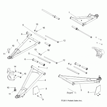 SUSPENSION, FRONT CONTROL ARMS - R13XE76AD/EAI (49RGRSUSPFRT12RZR4)