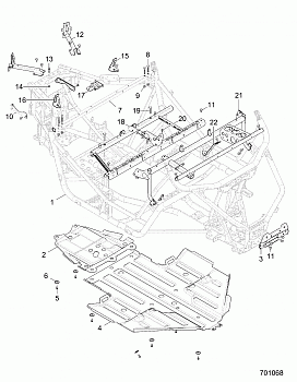 CHASSIS, MAIN FRAME AND SKID PLATE - Z17VBE87N2 (701068)