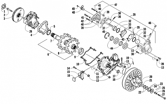 DRIVE TRAIN SHAFT AND BRAKE ASSEMBLIES