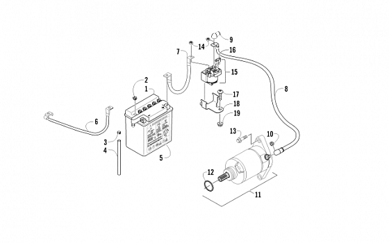 BATTERY AND STARTER ASSEMBLY