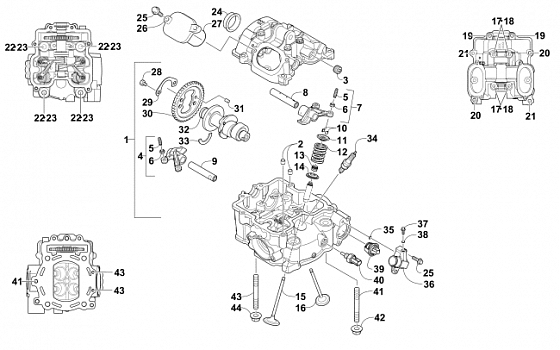 CYLINDER HEAD AND CAMSHAFT/VALVE ASSEMBLY