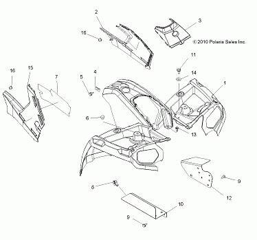 BODY, FRONT CAB and SIDE PANELS - A11MB46FZ (49ATVCAB11SP500)