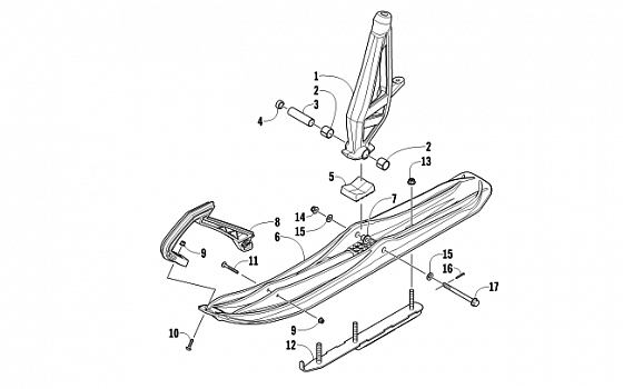 SKI AND SPINDLE ASSEMBLY