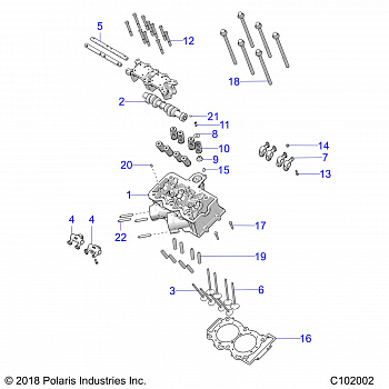 ENGINE, CYLINDER HEAD, CAM and VALVES - A20SYE85AP/CAP (C102002)