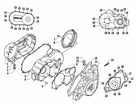 CLUTCH/V-BELT/MAGNETO COVER ASSEMBLY