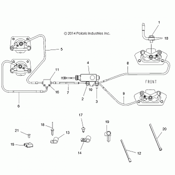 BRAKES, BRAKE LINES AND MASTER CYLINDER - A16DAH57A1 (49ATVBRAKELINE15ACE570)