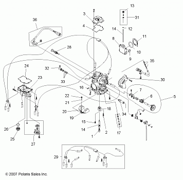 ENGINE, CARBURETOR - A08GJ52AA/AB/AC (49ATVCARB08OUT525S)