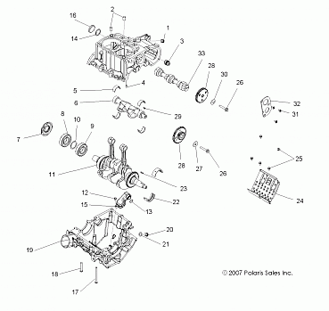 ENGINE, CRANKCASE and CRANKSHAFT - R08VH76AD/AG (49ATVCRANKCASE08VISTA)