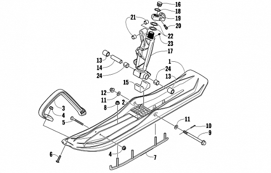 SKI AND SPINDLE ASSEMBLY