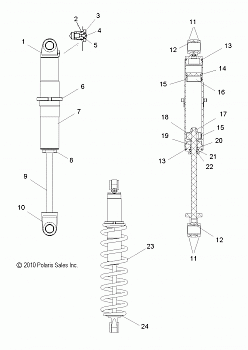 SUSPENSION, SHOCK, REAR TRACK (7043603) - S12CG8/CH8 ALL OPTIONS (49SNOWSHOCKREAR7043603)