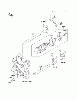 Gear Change Drum/Shift Fork(s)