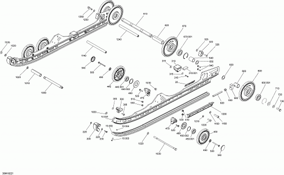 Rear Suspension MXZ X - 600R ETEC -  Iron Dog - Inferior