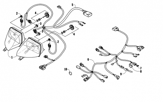 HEADLIGHT AND WIRING ASSEMBLIES