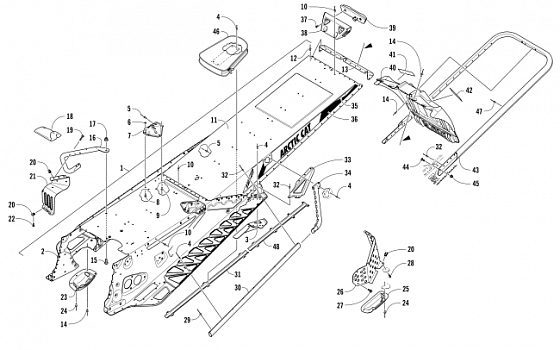 TUNNEL, REAR BUMPER, AND SNOWFLAP ASSEMBLY