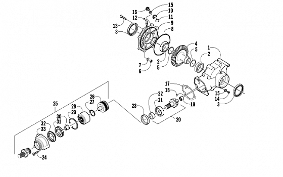 REAR DRIVE GEARCASE ASSEMBLY