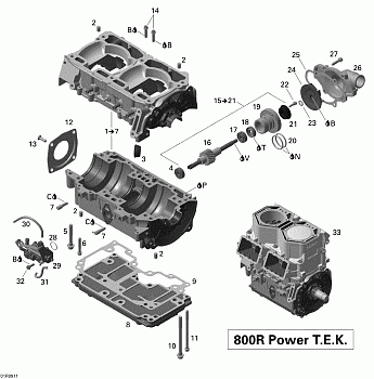 Crankcase, Water Pump And Oil Pump