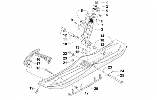 SKI AND SPINDLE ASSEMBLY