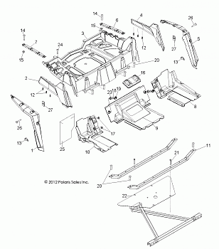 BODY, REAR RACK and FENDERS - R13XE76AD/EAI (49RGRRACKMTG13RZR4)