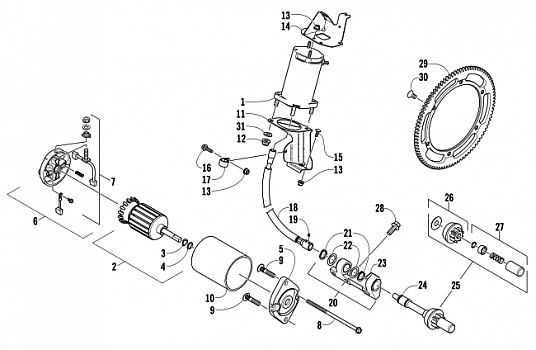 FLEX-DRIVE STARTER MOTOR ASSEMBLY