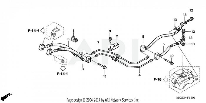 REAR BRAKE HOSE (ST1300A)