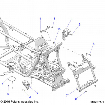 CHASSIS, FRONT CAB SUPPORTS - A21SGE95FK/S95CK/S95FK (C102071-1)