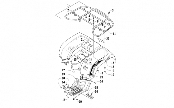 REAR RACK, BODY PANEL, AND FOOTWELL ASSEMBLIES