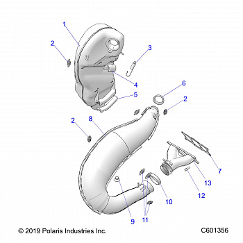 ENGINE, EXHAUST - S20EDE8PS ALL OPTIONS (C601356)