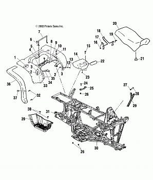 REAR CAB, SEAT AND MAIN FRAME - A03CH59AA/AF/AG (4977187718A03)