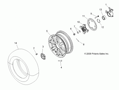 WHEELS, FRONT and HUB - A20SVE95KR (49ATVWHEELFRT10SPXP850)