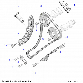 ENGINE, CAM CHAIN and SPROCKET - A19SEA57R1/SEE57R1/7 (C101422-17)