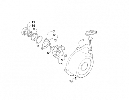 RECOIL STARTER ASSEMBLY (Up to VIN: 4UF07ATV07T244421)