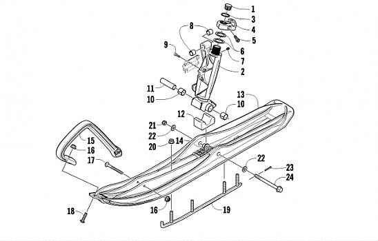 SKI AND SPINDLE ASSEMBLY