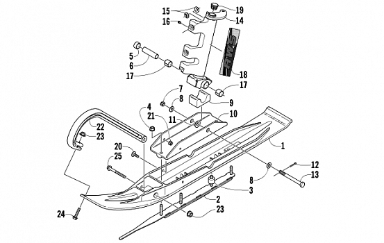 SKI AND SPINDLE ASSEMBLY